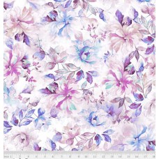 Emma Purple Watercolor Cotton Quilt Back