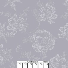 Shadow Flower Light Gray Cotton Quilt Back