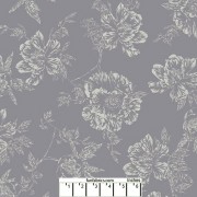 Shadow Flower Pewter Gray Cotton Quilt Back