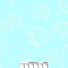 Shadow Flower Seafoam Cotton Quilt Back