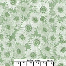 Sunflower Whisper Green Cotton Quilt Back