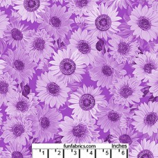 Sunflower Whisper Violet Cotton Quilt Back