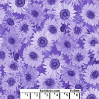 Sunflower Whisper Purple Cotton Quilt Back