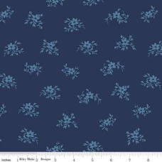 Navy Perennial Cotton Quilt Back