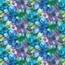 Stained Glass Succulents Cotton Quilt Back