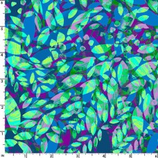 Dappled Blue Green Cotton Quilt Back