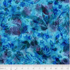 Botanics Blue 108 Wide Quilt Back