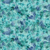 Botanics Teal 108 Wide Quilt Back