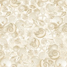 Oceana Shells Ecru 108 Cotton Wide Quilt Back