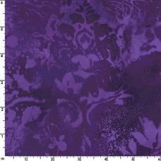 Purple Vintage Damask Cotton Quilt Back