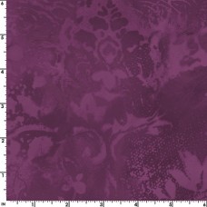 Plum Vintage Damask Cotton Quilt Back