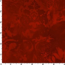 Red Vintage Damask Cotton Quilt Back