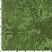 Green Vintage Damask Cotton Quilt Back
