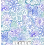 Sketchbook Doodle Blue Purple 108 Cotton