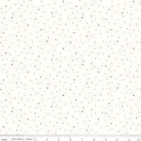 Red Dots on Off White Wide Cotton Quilt Back