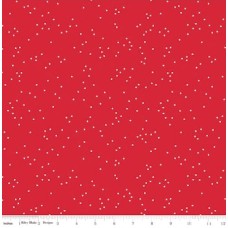White Dots on Red Cotton Quilt Back