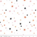 Colorful Stars White Cotton Quilt Back