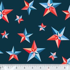 Pinwheel Stars Blue Wide Quilt Back