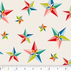 Pinwheel Stars White Wide Quilt Back