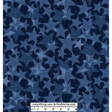 Blue Patriotic Stars Quilt Back Cotton