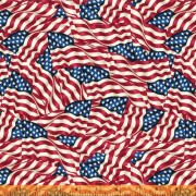 American Flag Folded Cotton Quilt Back