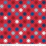 Picadilly Seeing Stars Red 108 Wide Cotton