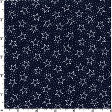 Patriotic Small Stars Navy Cotton Quilt Back