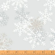 AS-IS Snowflakes Gray 108 Wide Cotton