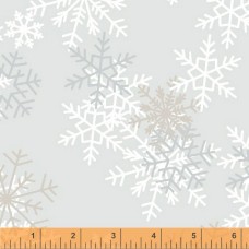Snowflakes Gray Cotton Quilt Back
