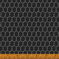Chicken Wire Black Cotton Quilt Back