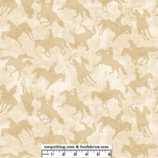Yellowstone Horses Ecru Cotton Quilt Back