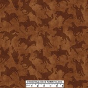 Yellowstone Horses Brown Cotton Quilt Back