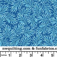 Royal Teal Boughs Cotton Quilt Back