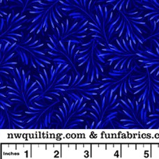 Navy Colbalt Boughs Cotton Quilt Back