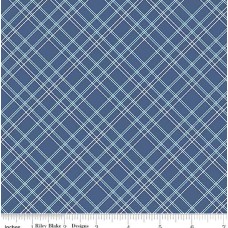108" Quilt Back Fabric Bee Blue Plaid