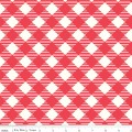 Bee Ginghams Red Plaid Cotton Quilt Back