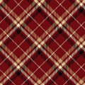 Burgundy Tartan Plaid Cotton Quilt Back