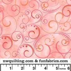 Coral Swirling Splender Cotton Quilt Back