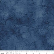 Ultra Marine Watercolor Swirl Cotton Quilt Back