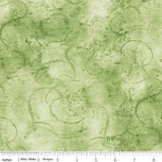 Citrus Green Watercolor Swirl Cotton Quilt Back