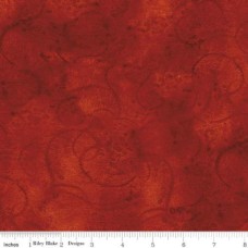 Dark Red Watercolor Swirl Cotton Quilt Back