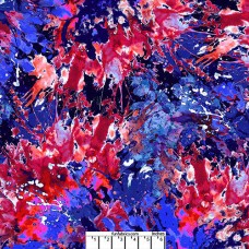 Red Blue Splash Cotton Quilt Back