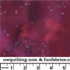 Raspberry Slush Fossil Fern Cotton Quilt Back