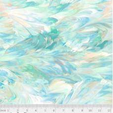 Fluidity Marble Aqua 108 Wide Quilt Back