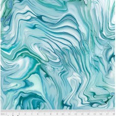 Fluidity II Turquoise 108 Wide Quilt Back