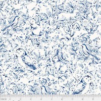 Forest Faune Blue 108 Wide Quilt Back