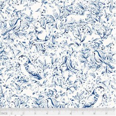 Forest Faune Blue 108 Wide Quilt Back