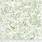 Forest Faune Green 108 Wide Quilt Back