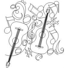 Guitar and Notes Quilting Pattern