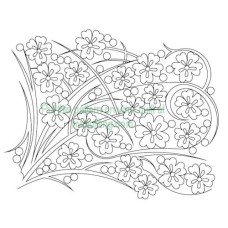 Cherry Blossom Grass 002 Pattern